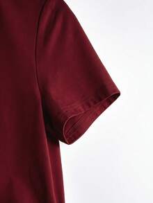 GlowEve Women's Summer New Fashion Versatile Casual Rhinestone T-Shirt - Burgundy - View 5