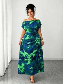 Elenzga Đầm nữ cỡ lớn mùa hè mới, màu trắng nền chấm bi đen, cổ xéo, kiểu dáng vintage thanh lịch, xếp ly ôm sát, điểm xuyết những chấm bi tròn lớn thời trang. Thích hợp cho mặc hàng ngày, đi làm, văn phòng, hẹn hò, dự tiệc, các dịp xã giao nhẹ nhàng, kỳ nghỉ. - Nhiều màu - Xem 4