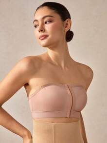 Veilyse 1 pieza Top tubo sin costuras de punto sin aros casual y liso para mujer, diseño minimalista, adecuado para todas las estaciones para verano para verano - Albaricoque - Ver 7