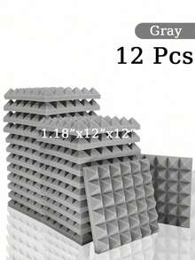 SHEIN 金字塔吸音泡沫 6-48 块 12 英寸 X 12 英寸 X 3 英寸 / 12 英寸 X 12 英寸 X 2 英寸 / 12 英寸 X 12 英寸 X 1.18 英寸 吸音板 8 色高密度声学处理泡沫 工作室隔音海绵垫 家居装修 - 彩色 - 查看 25
