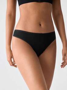Loungeista 3pcs/Set Solid Color Comfortable Cotton Sexy Low-Rise Women's Thong Panties, Suitable For Valentine's Day, Spring/Summer - Multicolor - View 5