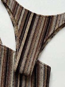 Swim Vcay Women's Summer Brown Boho Beach Patchwork Halter Tie Bikini,Triangle Panty Swimsuit Set With Cover Up Pants,Holiday,Bohemian Vacation Swimwear,2026 - Multicolor - View 4