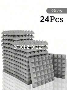 SHEIN 金字塔吸音泡沫 6-48 块 12 英寸 X 12 英寸 X 3 英寸 / 12 英寸 X 12 英寸 X 2 英寸 / 12 英寸 X 12 英寸 X 1.18 英寸 吸音板 8 色高密度声学处理泡沫 工作室隔音海绵垫 家居装修 - 彩色 - 查看 76