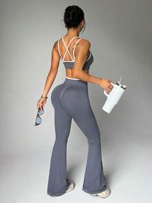 SHEIN Dewbera Women Sports Sets - Dark Grey - View 4