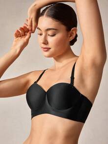 Veilyse 2pcs Wireless, Seamless, Push Up, Backless Bra, Lingerie - Multicolor - View 4