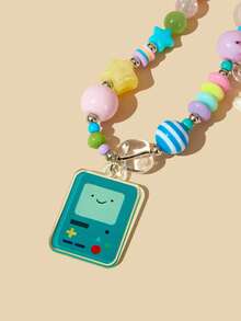 ADVENTURE TIME X SHEIN Stylish And Cute Cartoon Dog Acrylic Handmade Beaded Mobile Phone Chain Mobile Phone Lanyard Mobile Phone Pendant - Multicolor - View 3