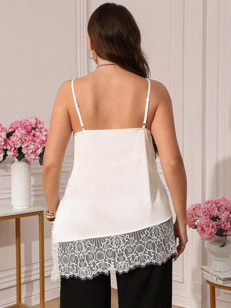 Plus Size Women Lace Patchwork Camisole