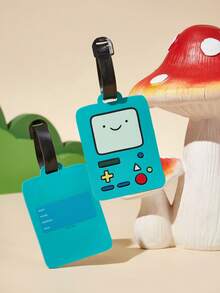 ADVENTURE TIME X SHEIN 卡通图案行李牌、姓名牌、包包挂钩、旅行防丢登机牌、包包挂饰 - 綠色 - 查看 2