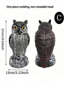 SHEIN 1PC Rotating Head Owl Scarecrow, Plastic Bird Repellent, Outdoor Pest Control Design Garden Protector, Outdoor Decorations, Squirrels And Mice! Perfect For Your Garden, Porch Or Balcony - Multicolor - View 14