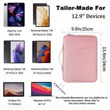 Tablet Sleeve Case / IPad Carrying Case Compatible With IPad , Kindle , Compatible With Samsung Galaxy And Android Tablets , Waterproof With Handle And Front Pocket (Pink) - Pink - View 10