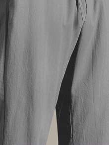 HIMLAND Men's Woven Casual Daily Young Business Solid Color Pants - Grey - View 4
