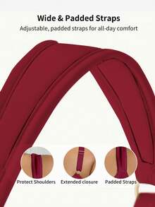 DesireSculpt Plus Size Wireless Bra - Burgundy - View 4