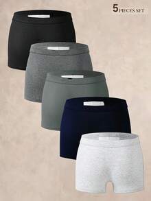 EverLounge Set de 5 calzoncillos tipo bóxer de unicolor y cómodos para hombres - Multicolor - Ver 2