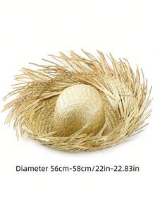 superFUNNYmarket Natural Straw Mexican Party Hat, Wide-Brimmed Decorative Sun Hat, Bohemian Handwoven Mesh Hat For Men And Women, Stylish Beach Accessory, Carnival, Hawaiian Party, Halloween, Clothing, Summer Vacation, Outdoor Activities, Festival Celebrations, Festivals, Photography, Cosplay, Aesthetic Room Decor, Party Preferences, Costume Props, Sun Hat, Festival Birthday Gifts(Handmade Works, With Slight Differences In Physical Objects) - Multicolor - View 3
