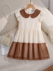 Souflis Souflis Vestido infantil feminino com capuz e estampa degradê em blocos de cores, ideal para passeios casuais, momentos de lazer em casa e festas. - Multicolorido - Ver 3