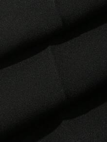 Dazy Plus 纯色宽松直筒休闲黑色长裤，四季皆宜 - 黑色 - 查看 3