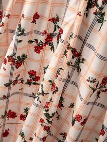 Linhara Đầm không tay xếp ly dáng suông, cổ chữ V, họa tiết hoa retro Pháp mới dành cho nữ, cỡ lớn, thích hợp cho kỳ nghỉ, đi làm hàng ngày và hẹn hò cuối tuần. - Nhiều màu - Xem 4