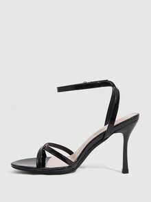 CUCCOO SZL Women Shoes Spring And Summer New Black Thin Strip With Ankle Strap Women's High-Heeled Sandals Fashionable Comfortable Versatile Sexy Party Banquet Wedding Women Sandals - Three knives black - View 4