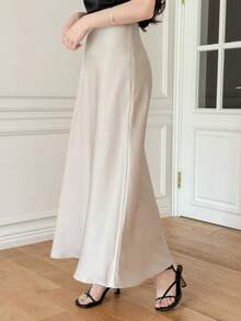 DAZY Women's Solid Color Simple Casual Daily Wear Skirt Summer - Apricot - View 4