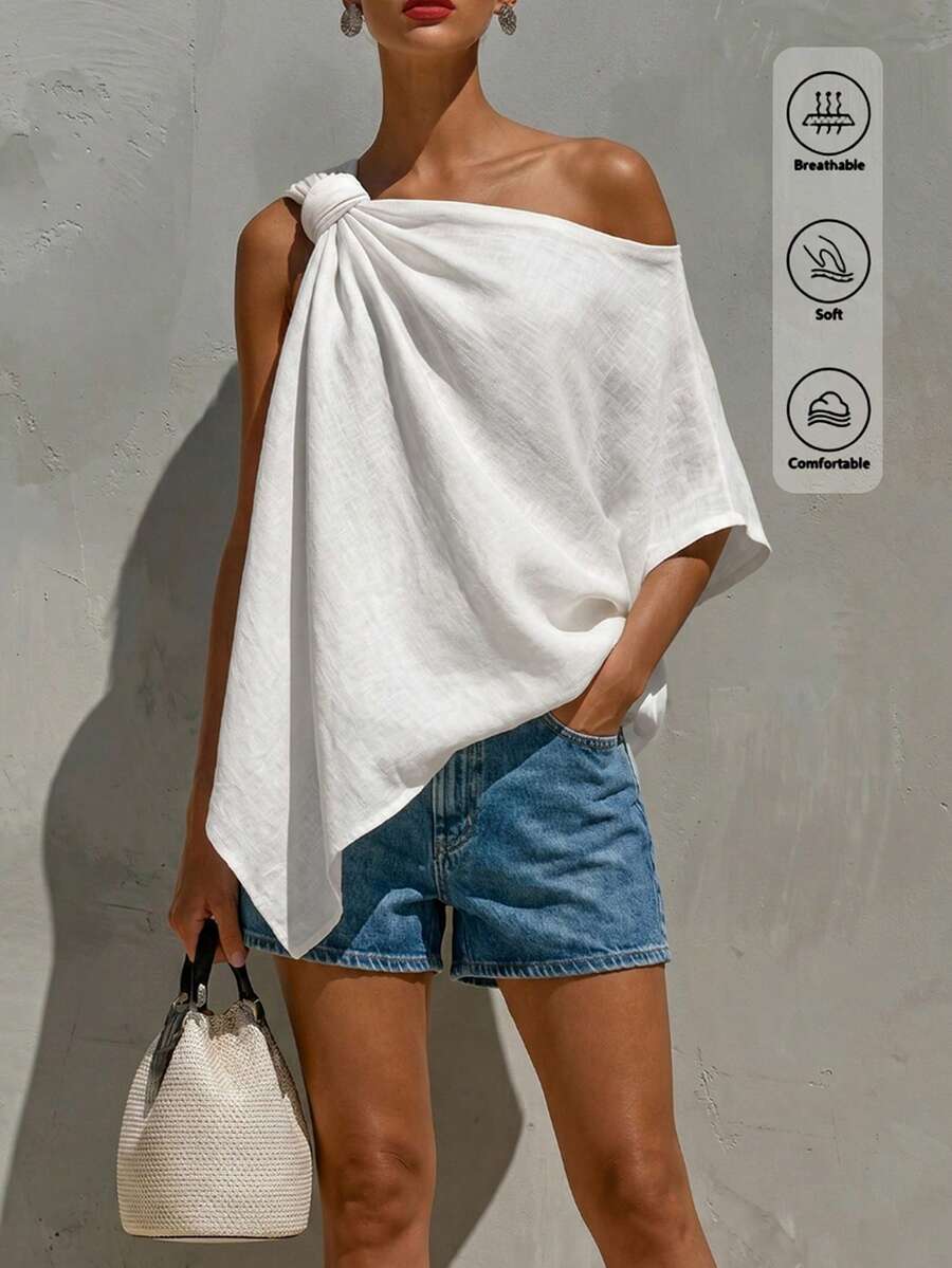 SHEIN Holidaya Áo kiểu và áo sơ mi nữ - trắng - Xem 1