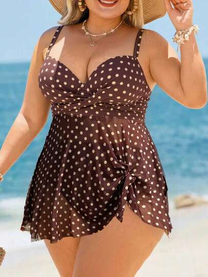 Swim Lushoire Plus Size Women 2pcs/Set Random Leopard Print Mesh Padded Underwire High Waist Triangle Bikini Swimsuit, Adjustable Thick Strap Backless Sexy Minimalist Vacation Daily Wear