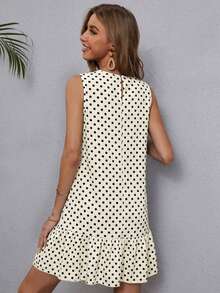 EMERY ROSE Round Neck Short Sleeve A-Line Hem Patchwork Dress,Summer Dresses For Women - Light Yellow - View 2