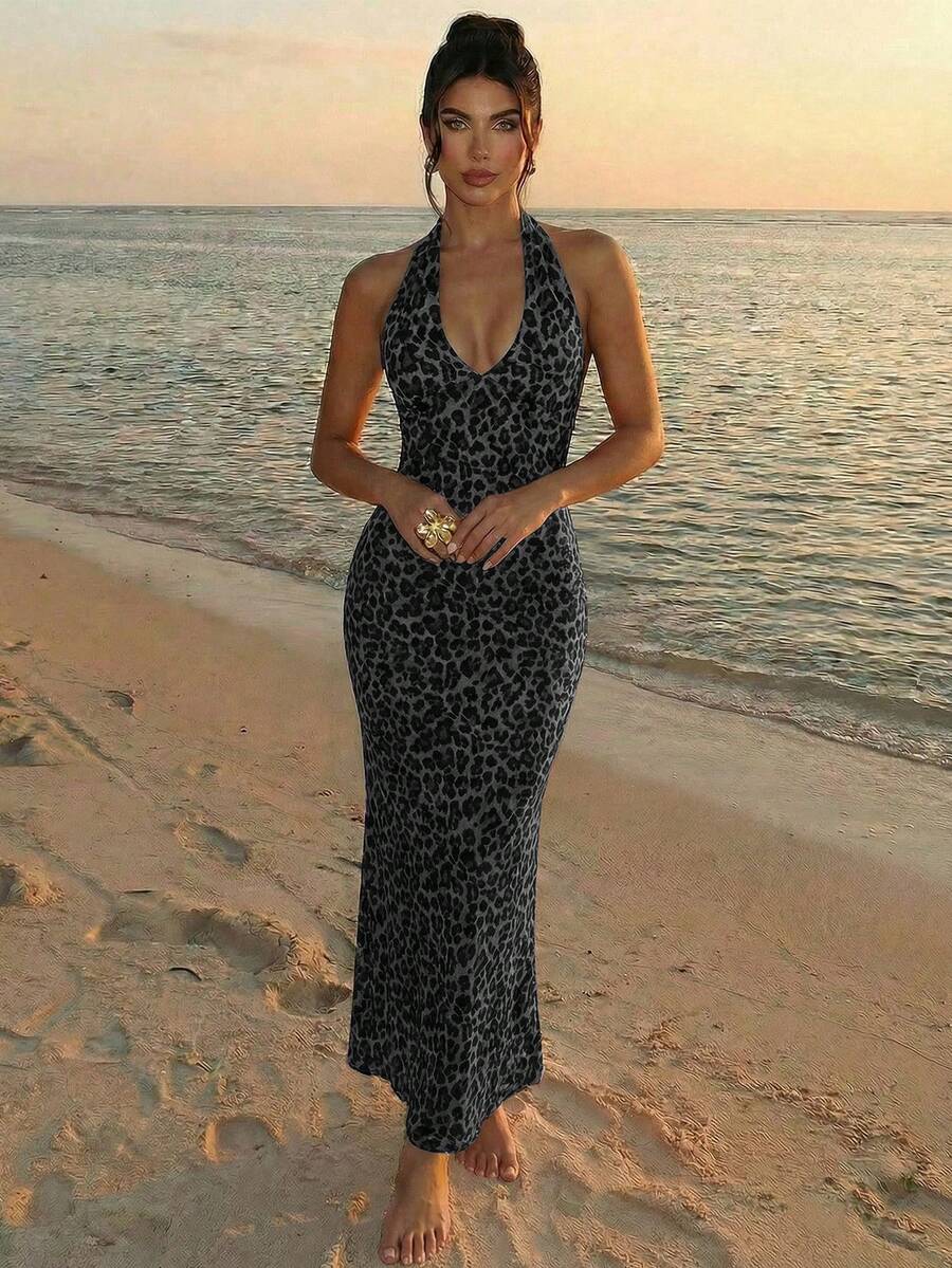 Firerie Women's Leopard Print Backless Bodycon Dress - Multicolor - View 1