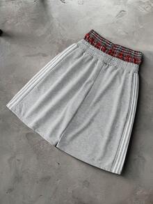 PAVTROS Quần thể thao nam casual phong cách đường phố, quần ngắn dệt kim với cạp chun và dây rút, kiểu dáng streetwear với khẩu hiệu tối giản "Los Angeles", phù hợp cho mặc hàng ngày, phối đồ thời trang, đi học, hoạt động ngoài trời, các dịp casual và thể thao, quà tặng ngày lễ/quà tặng bạn trai. - Xám - Xem 3