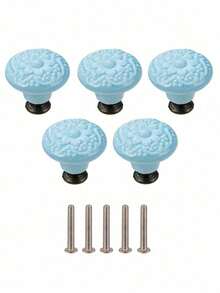 2/5pcs Drawer Knobs, Highly Attractive Cabinet Knob Pull Minimalist Handle , Stainless Steel Porcelain Ceramic Kitchen Cabinet Vintage Handle, Cabinet Bathroom Modern Door Handle,Kitchen Creative Drawer Furniture Hardware - multicolor - View 9