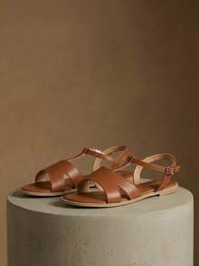 Styleloop Ladies Buckle, Decoration, Flat Sandals, Holiday Atmosphere, Summer Wear, Travel Essentials - Brown - View 3