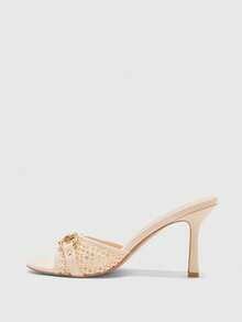 CUCCOO BIZCHIC Women's Fashionable And Elegant High Heel Sandals For Summer - Beige weaving - View 4