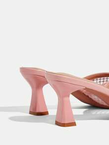 CUCCOO TILAWA Sandal Selop Wanita Berenda Modis untuk Perjalanan Sehari-hari, Warna Pink, Hak Tinggi, Cocok untuk Musim Panas - Berwarna merah muda - View 5