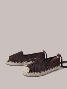 Styleloop Dép xăng đan đế bằng cho nữ, giày dây bện bằng vải lanh, giày kiểu ngư dân, dép xăng đan rơm buộc dây, kiểu dáng bohemian khoét rỗng, thích hợp cho bãi biển, kỳ nghỉ, đi chơi hàng ngày, thanh lịch và quyến rũ, phong cách học đường, ngày lễ tình nhân. - Cà phê - Xem 6