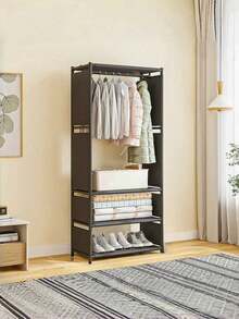 1PC Multifunctional Portable Wardrobe Closet Dustproof Freestanding Floor Standing Assembly Storage Rack For Bedroom Living Room Home Holiday Gift Christmas Gift - Multicolor - View 19