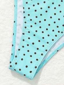 Bonvoyette Summer Bestselling Polka Dot Pattern Design Fashionable Beach Bikini Set For Girls - Mint Green - View 8