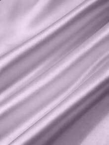 GlowEve CURVE Áo sơ mi tay ngắn dáng suông, chất liệu satin lụa bóng, bóng mượt, cỡ lớn, đính ngọc trai, thích hợp mặc đi làm, hẹn hò. - Màu Lilac Tím - Xem 5