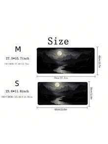 SHEIN 1Pc Large Night Moonlight Scene Rectangular Rubber Mouse Pad - Non-Slip, Washable, Waterproof For E-Sports, Studying, Office Use, School Season - Multicolor - View 8