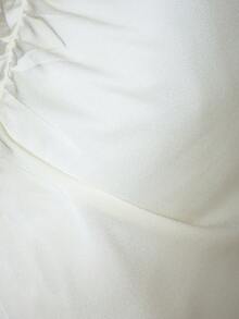 KSTM One-Shoulder Satin Maxi Dress With Ruched Side Detail Elegant Evening Gown For Formal Occasions - Beige - View 7