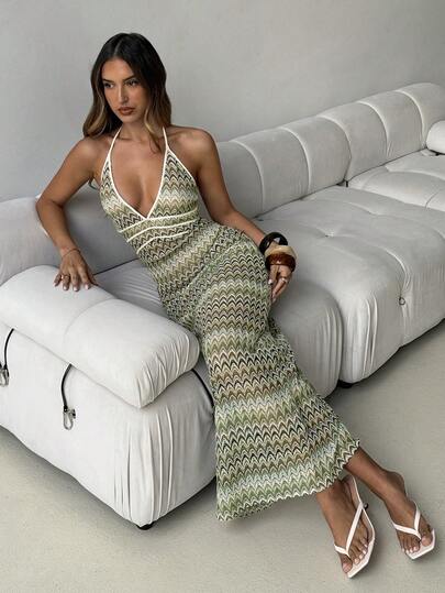 Aloruh Women's Spring/Summer New Striped Jacquard Dress, Sexy Deep V-Neck Backless Long Dress, Bohemian Vacation Dress, Beach Cover-Up, Green Dress  Summer Outfits For Women Summer Clothes Vacation Outfits Women Holiday Outfits For Women Summer Holiday Outfits Women's Dress Elegant Dresses For Women Summer Dresses For Women Summer Dress White Dresses For Women Elegant Dresses For Ladies Summer Dresses For Women Women's Cover Up Beach Cover Up Beach Cover Ups For Women Cover Ups For Swimwear Women's Beach Cover-Up Elegant Women's Beach Cover Up Swim Coverup Women Beach Cover-Up Women Bathing Suit Cover Up Bikini Cover Ups Cover Up Beach Wear