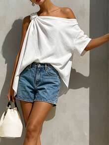 SHEIN Holidaya Áo kiểu và áo sơ mi nữ - trắng - Xem 6