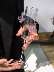 High-Borosilicate Designer High-Heeled Glass, An Worthy Wine Glass With A Stunning Design, A Butterfly-Themed Champagne Glass, And A Cute Cocktail Glass - Multicolor - View 7