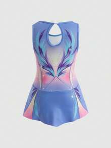SHEIN Đầm thể thao in họa tiết thường ngày cho bé gái - Màu tím - Xem 4