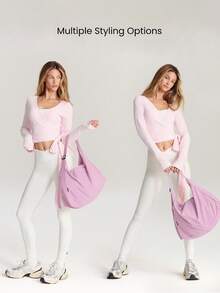 GLOWMODE 17L Unadjustable Textured Water-Resistant Shoulder BagFall Winter - Sugar Pink - View 3