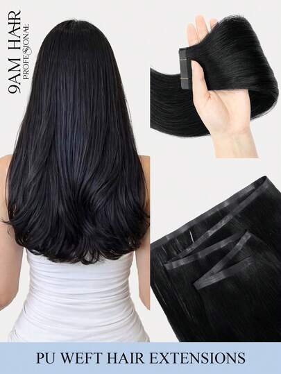 Tóc nối PU dạng dệt, không cần keo, nối tóc liền mạch, trọng lượng 40G-50G, dành cho tóc mảnh, đã được gắn sẵn kẹp và băng dính để may vào.