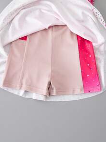 SHEIN 女童渐变印花运动连体衣 - 藍色 - 查看 4
