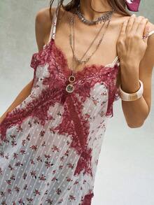Bohemela 女士休闲编织撞色蕾丝吊带背心 - 彩色 - 查看 1