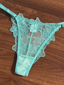 SHEIN 女款裸色性感內衣套裝 2件組 - 薄荷綠 - 查看 5