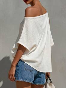 SHEIN Holidaya Áo kiểu và áo sơ mi nữ - trắng - Xem 2