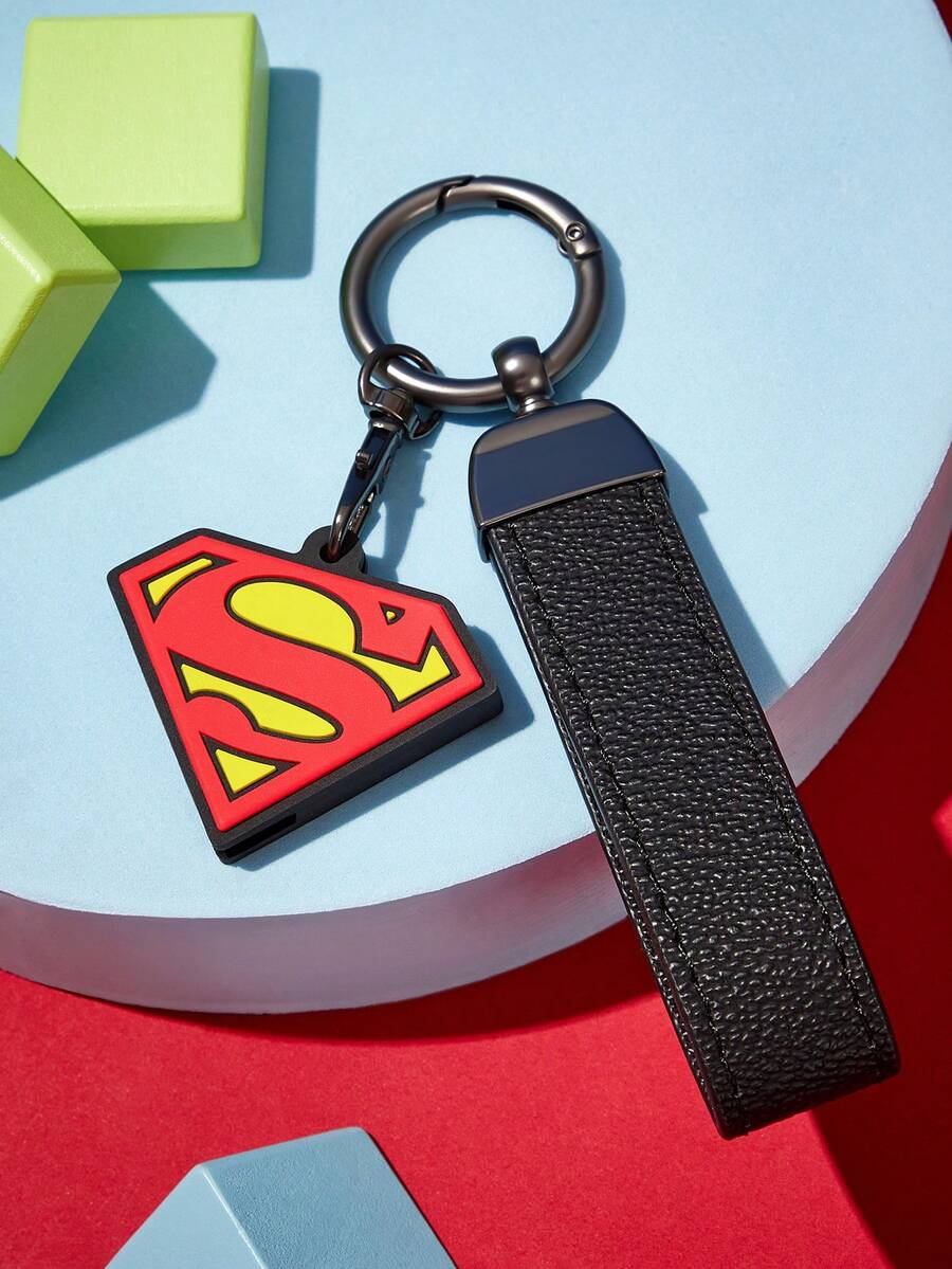 SUPERMAN X SHEIN 可爱又有趣的钥匙套 - 黑色 - 查看 1