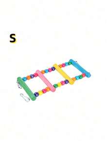1 pieza Juguete para loro de diseño de escalera con cuentas teñidas a mano de color aleatorio, adecuado para accesorios y suministros de jaula de escalada y columpio para pájaros - Multicolor - Ver 19